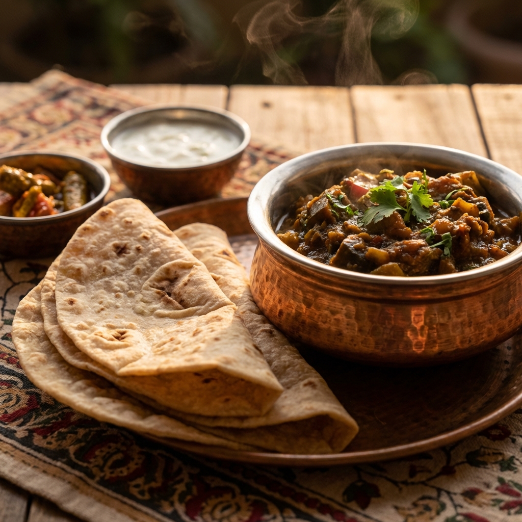 Chappathi, Egg Curry